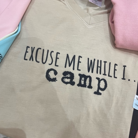 ✨Excuse me while I CAMP- Tan Tee - Picture 2 of 5